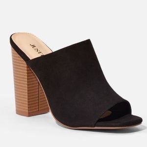 Black Suede JustFab Mules - Women’s 8.5